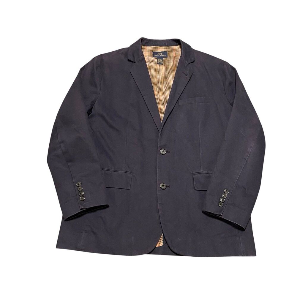 Men’s Brooks Brothers Blazer Sport Jacket Coat Navy L Plaid 346